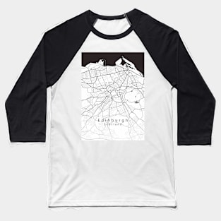 Edinburgh Scotland City Map Baseball T-Shirt